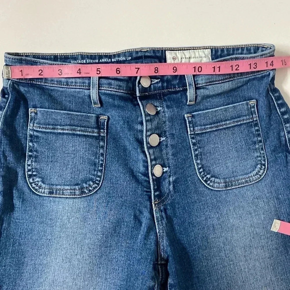 AG Anthropologie Adriano Goldschmeid vintage stevie button slim straight ankle - Picture 2 of 11